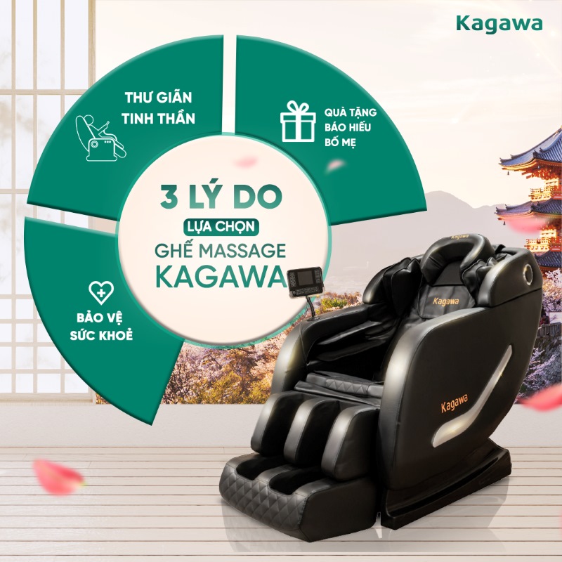 Kagawa là thương hiệu uy tín cung cấp các mẫu ghế massage giá rẻ