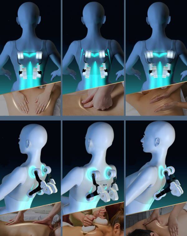 Ghế massage con lăn 4D massage đa chiều từ trái qua phải, từ trên xuống dưới