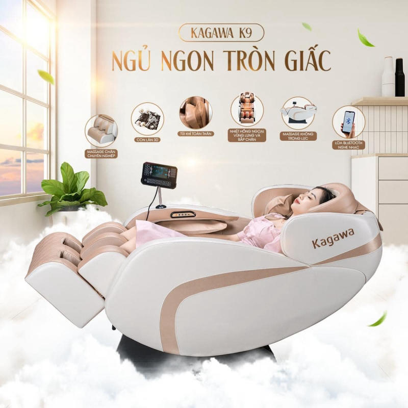Ghế massage nhiệt hồng ngoại Kagawa K9 chăm sóc giấc ngủ hoàn hảo