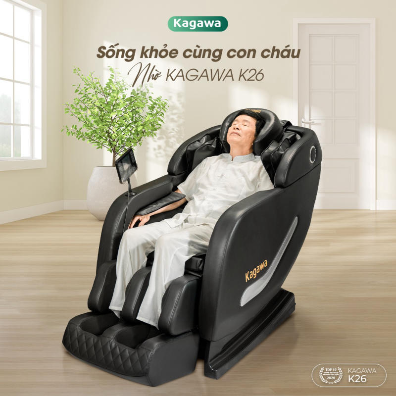 Ghế massage lưng Kagawa K26 nâng cao sức khỏe cho gia đình bạn