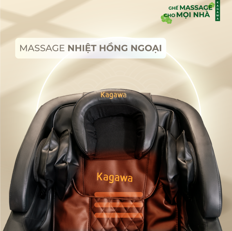 Ghế massage lưng Kagawa trang bị chức năng nhiệt hồng ngoại cao cấp