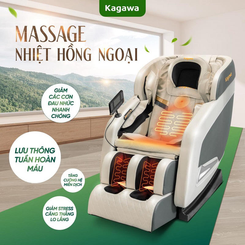 Ghế massage trị liệu trang bị tính năng mát xa hồng ngoại hỗ trợ giảm đau
