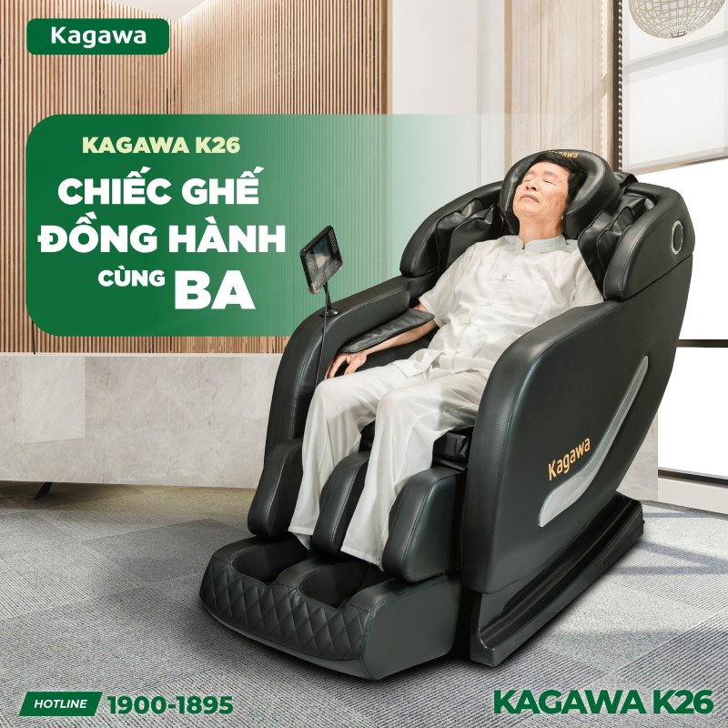 Ghế massage Kagawa K26 cho người thoát vị đĩa đệm